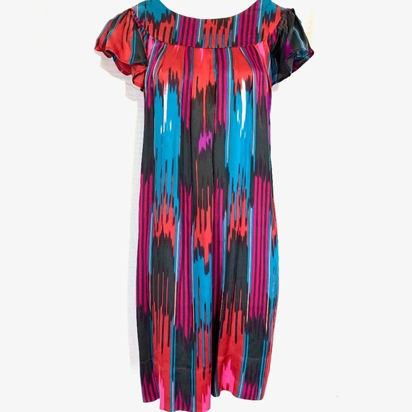 FRENCH CONNECTION 100% Silk Knee Length Dress sz 2 - Picture 1 of 8